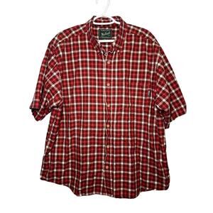 Woolrich plaid cotton button down camp shirt‎ mens XL fishing outdoor preppy